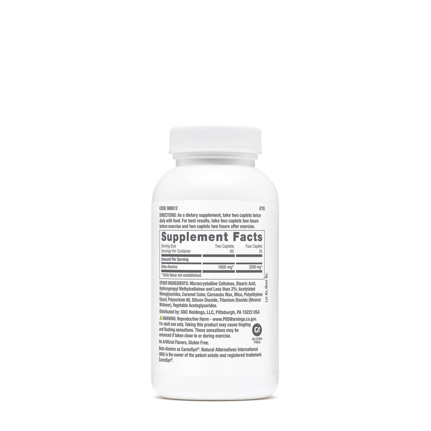 GNC Pro Performance Beta-Alanine, 120 Tablets, Supports Muscle Function