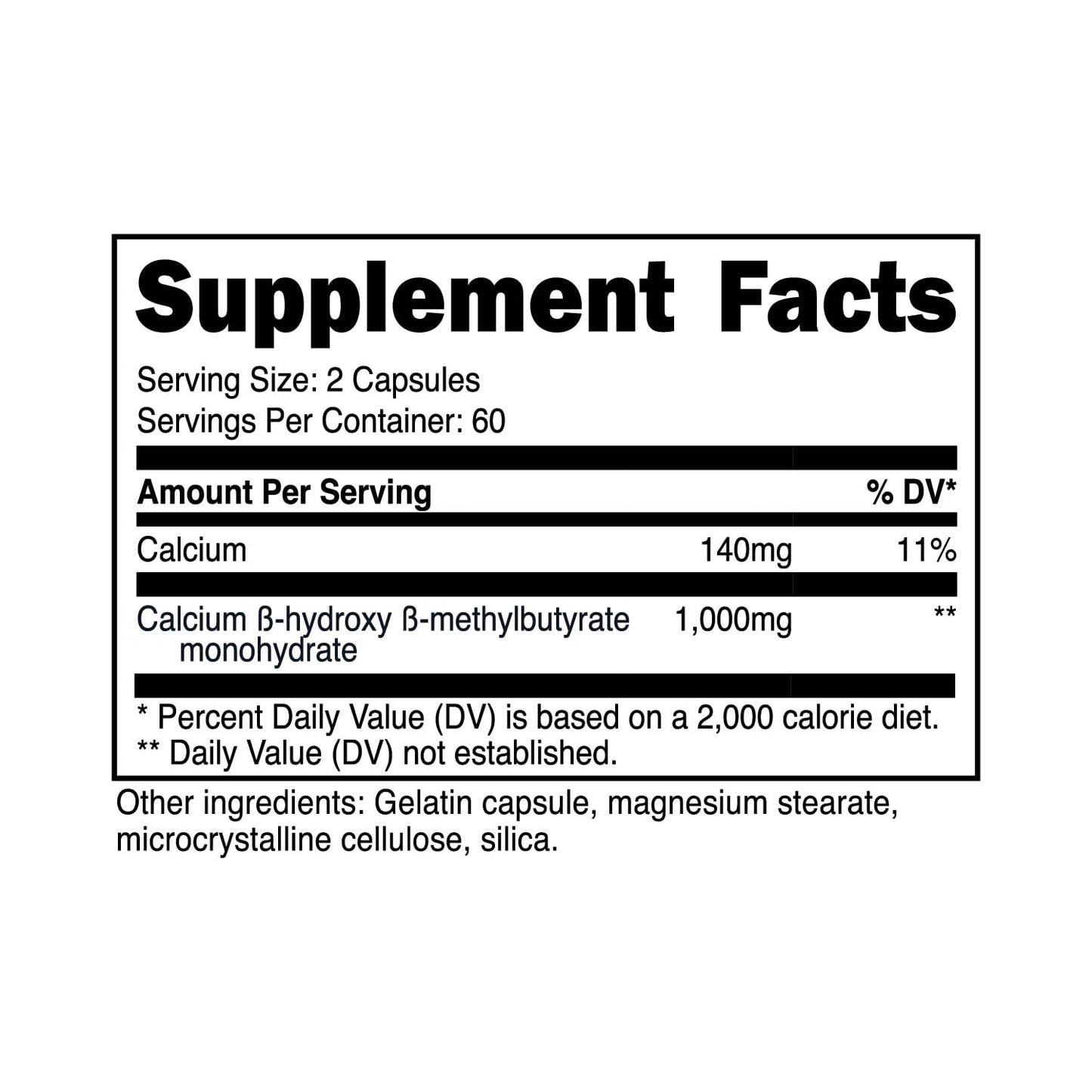 Primal HMB (1000mg, 120 Capsules) | Athlete Formula, Gluten-Free, Non-GMO, 60 Servings