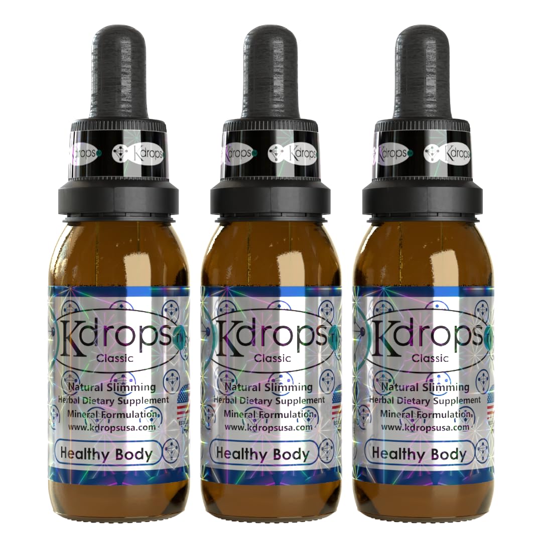 Kdrops Classic - Potent Fat Burner Drops - 3-Month Supply (Pack of 3) - Natural Weight Loss, gotas para bajar de peso, KDROPS