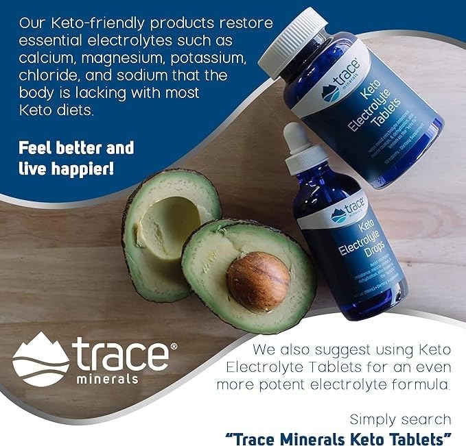 Trace Minerals Keto Electrolyte Drops - Support Muscle & Nerve Health - Electrolyte Nutrition Supplement to Aid Hydration & Fitness - Exercise Supplement with Magnesium - 4 fl oz (24 Servings)