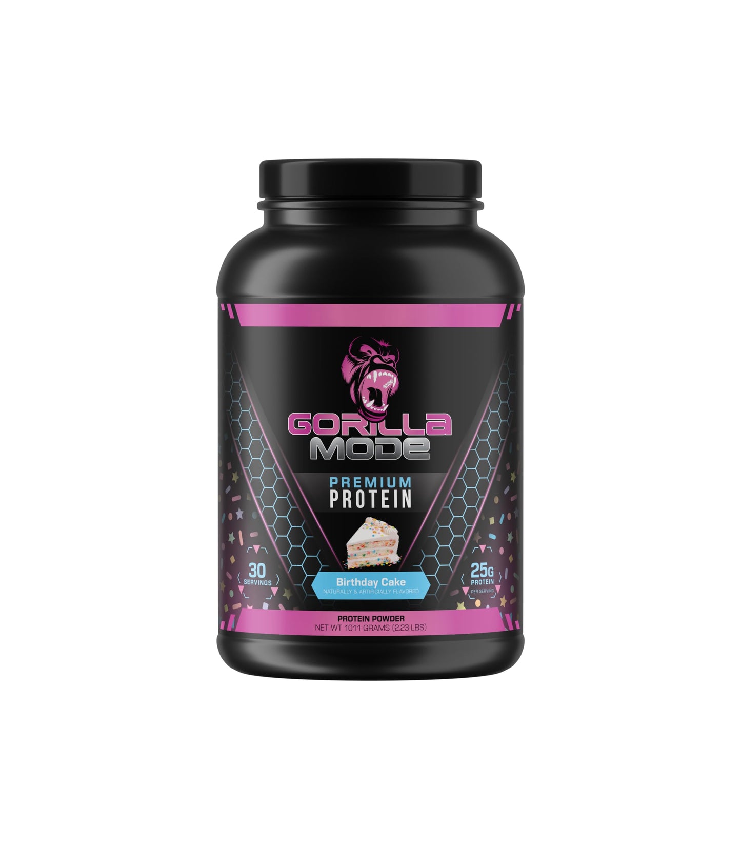 Gorilla Mind Premium Whey Protein - Birthday Cake, 25 Grams of Whey Protein Isolate & Concentrate,Recover and Build Muscle (30 Servings)