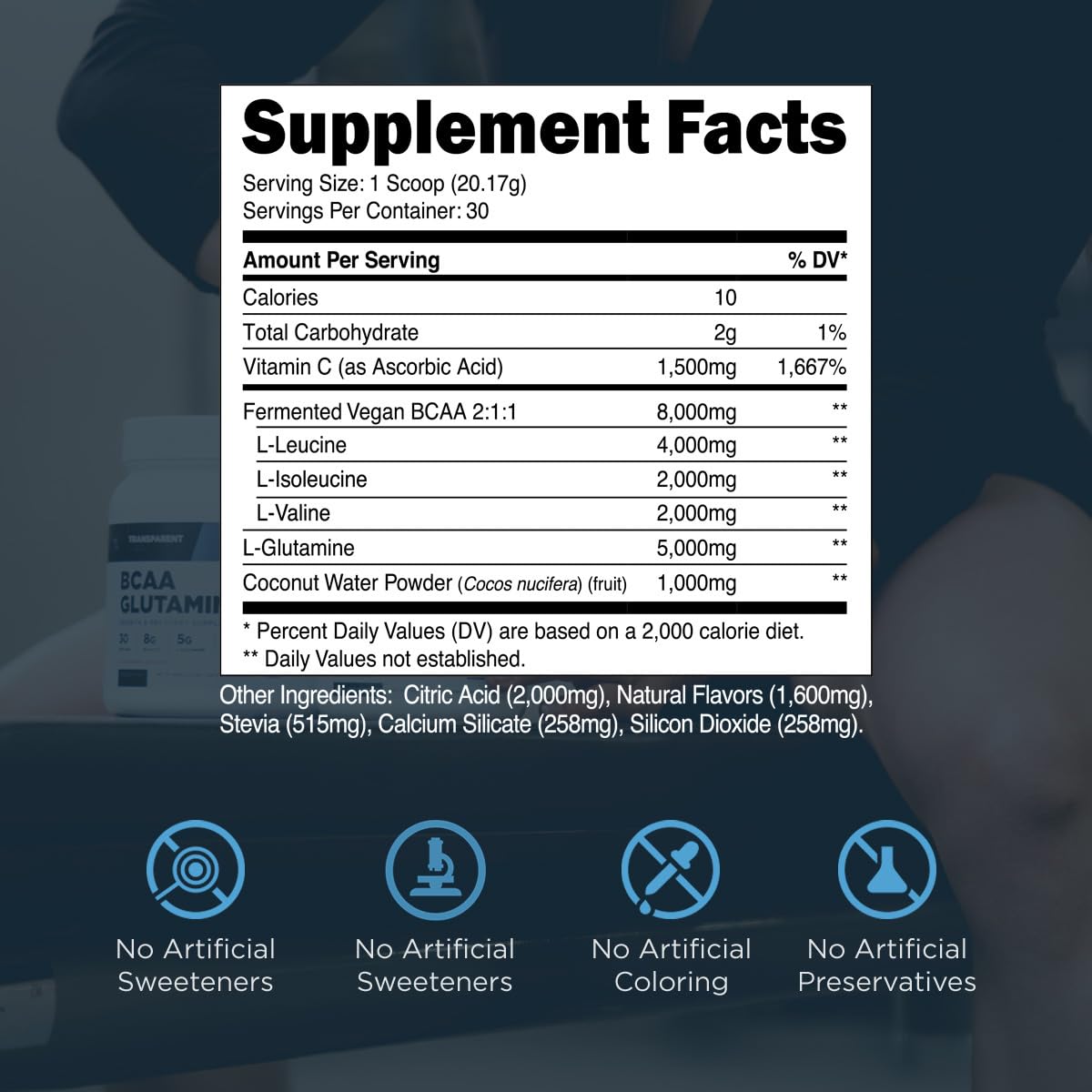 Transparent Labs BCAA Glutamine - 8000 Mg of BCAA Powder with L Glutamine for Post Workout Recovery, Muscle Growth, & Increased Endurance - 30 Servings, Strawberry Lemonade