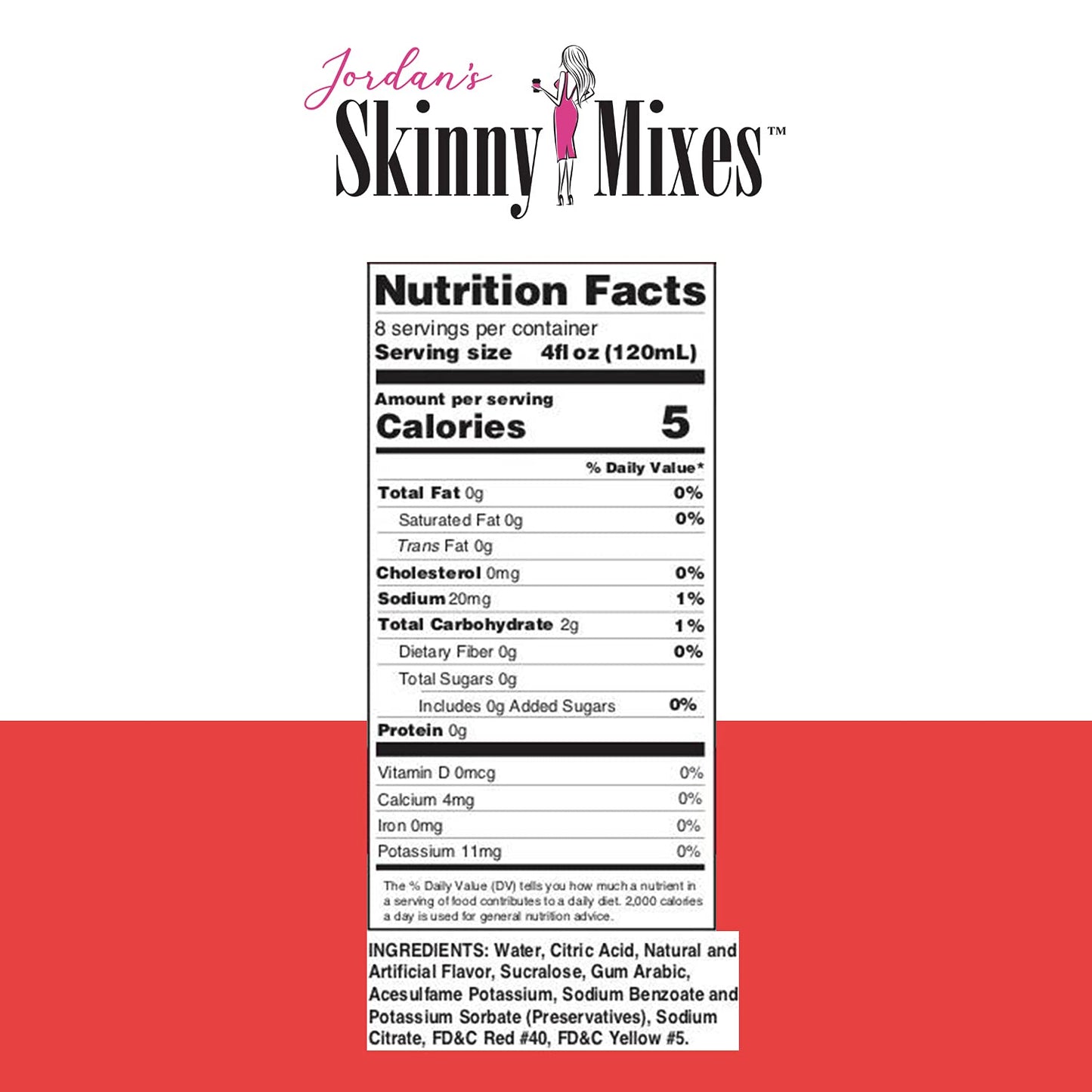 Jordans Skinny Mixes Sugar Free Strawberry Key Lime Margarita Mix Flavored Cocktail Mixer for Drinks Marg Drink Flavoring for Cocktails  Mocktails Low Calorie Keto Friendly 32 Fl Oz 1 Pack
