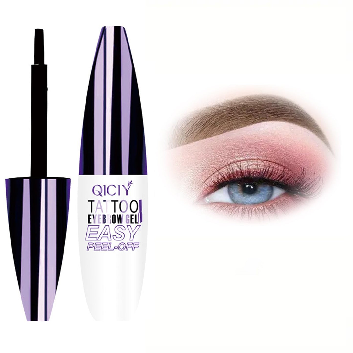 Peel-Off Eyebrow Tinting Gel, Tattoo Easy Peel Off Eyebrow Gel, Waterproof, Long-lasting, Smudge-proof, Transfer-proof Brow Stain (01# Brown)