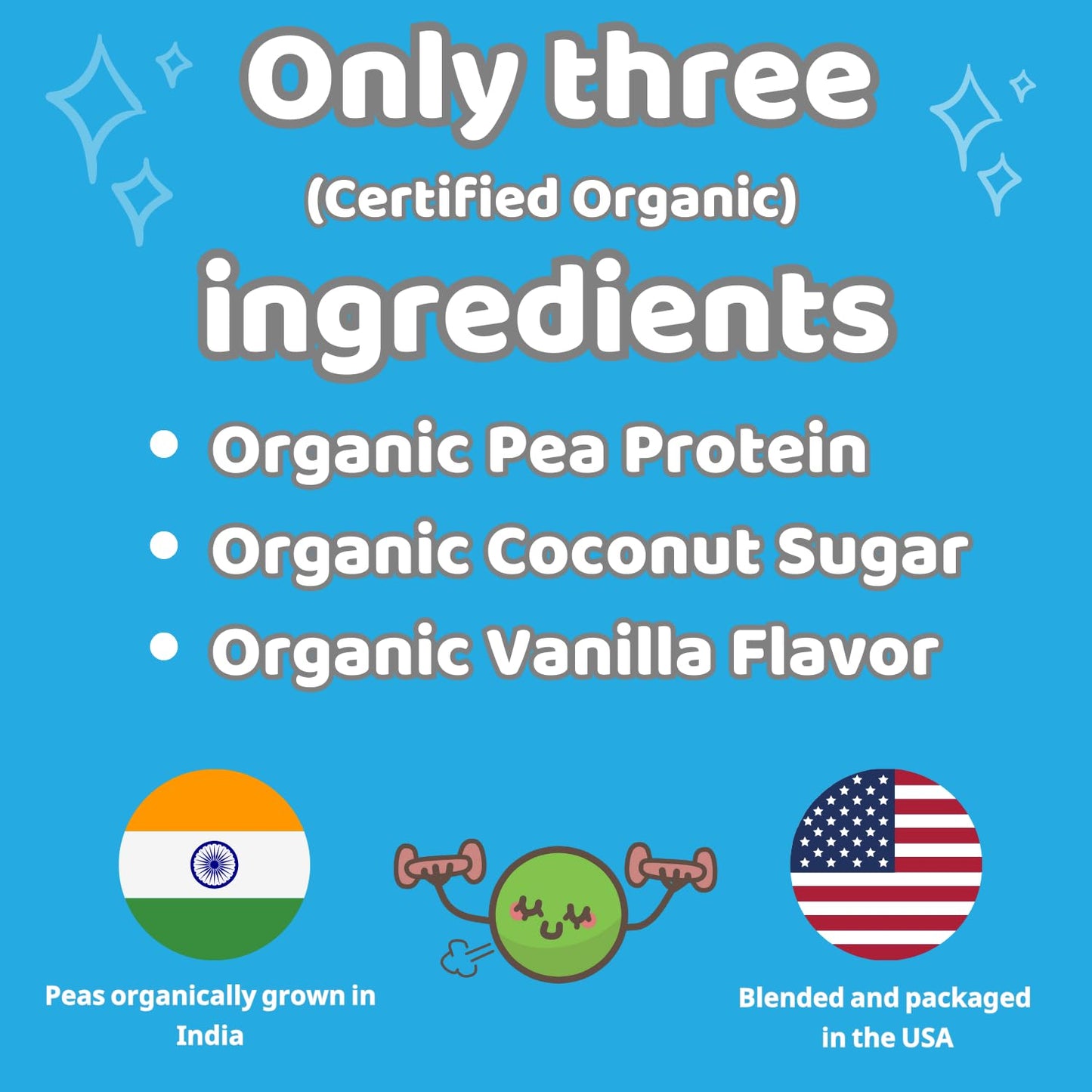 SYNERTECH NUTRITION Vegan Vanilla Flavored Plant-Based Pea Protein (2lbs) | Non-GMO, Certified Organic
