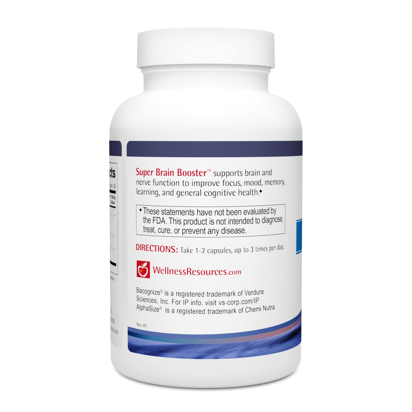 Wellness Resources Super Brain Booster with Phosphatidylserine, N-Acetyl Tyrosine, Alpha GPC and Bacopa for Mental Clarity, Focus and Memory (90 Capsules)