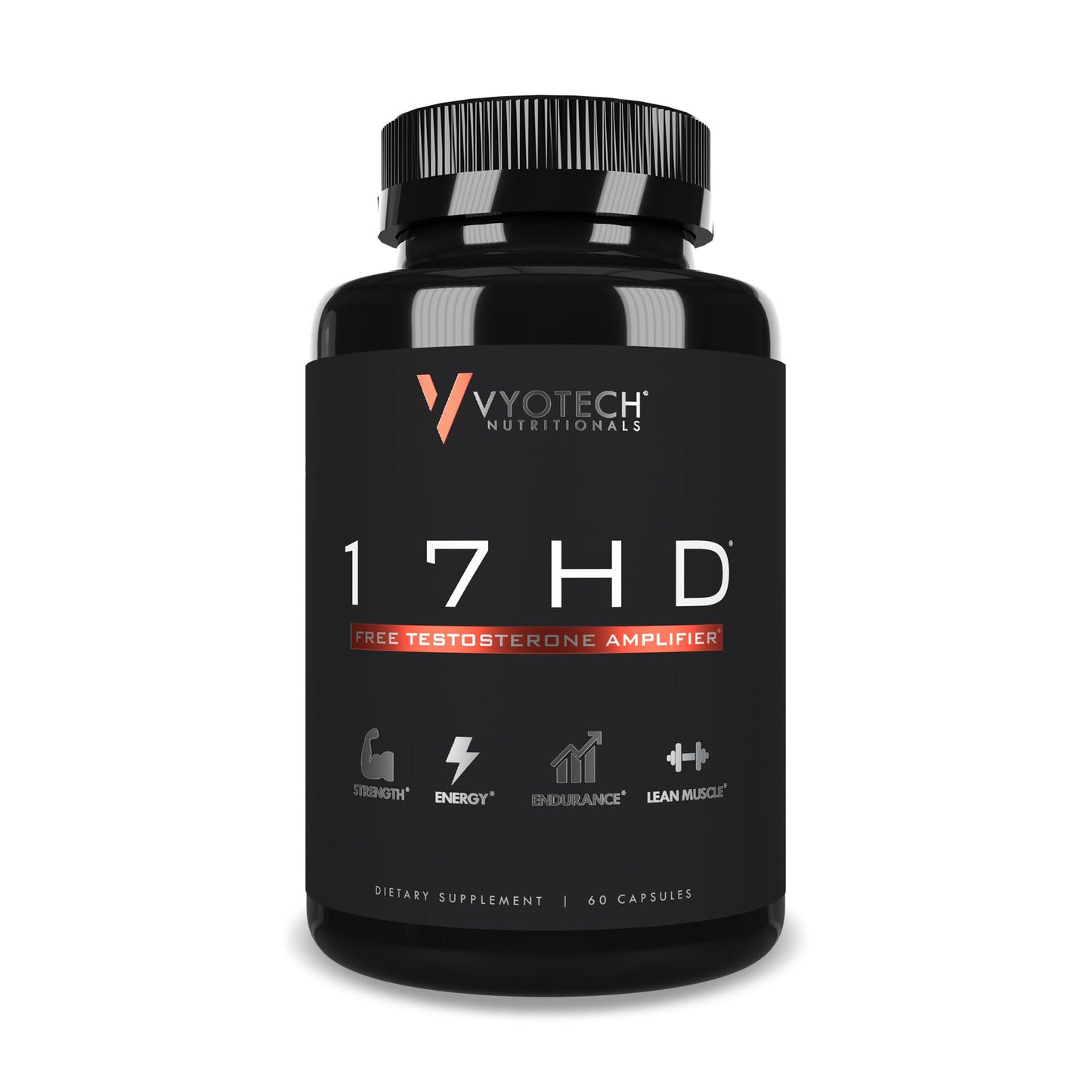 Vyotech Nutritionals 17 HD Testo Booster | Natural T-Level Support for Lean Muscle Mass, Strength, Energy & Fat Burn | Maximize T-Levels & Performance