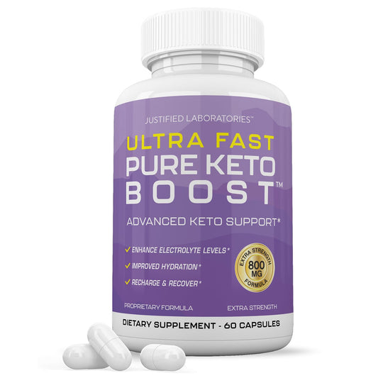 Ultra Fast Pure Keto Boost Pills 1275MG New & Improved Formula Contains Apple Cider Vinegar Extra Virgin Olive Oil Powder Green Tea Leaf 60 Capsules
