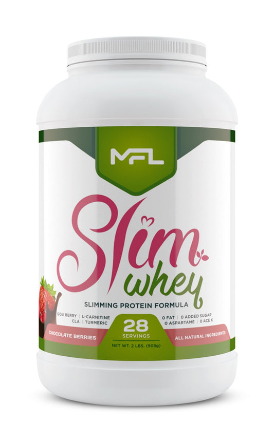 MFL Slim WHEY Protein Powder | 28g Protein | Low Carbs | Slimming Nutritional Shake | Sweetened with Stevia | 2 lbs. (Chocolate Berries)