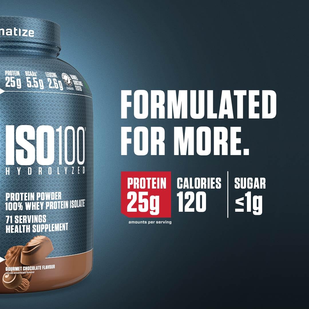 Dymatize Nutrition ISO 100, Whey Protein Powder, Gourmet Chocolate, 5 Pound