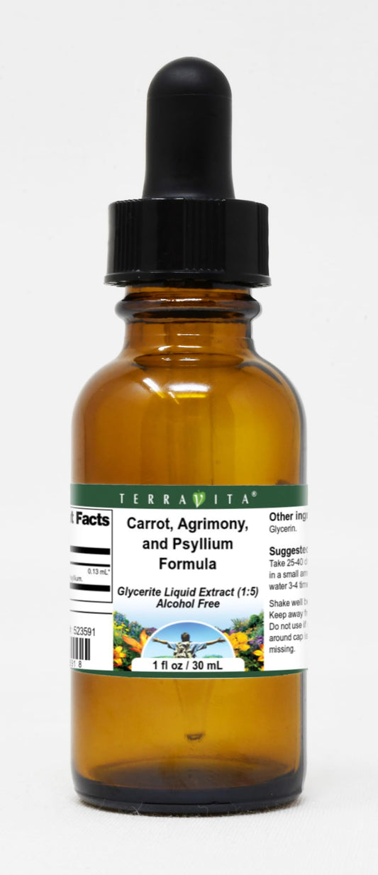 Terravita Carrot, Agrimony, and Psyllium Formula Glycerite Liquid Extract (1:5) - No Flavor (1 oz, ZIN: 523591)