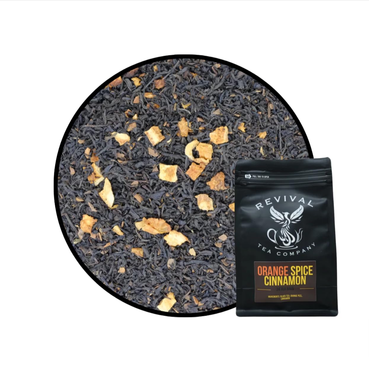 Revival Tea Company Orange Spice Cinnamon Tea  Black Tea Blend with Orange Peel and Cinnamon  24 Tea Bags