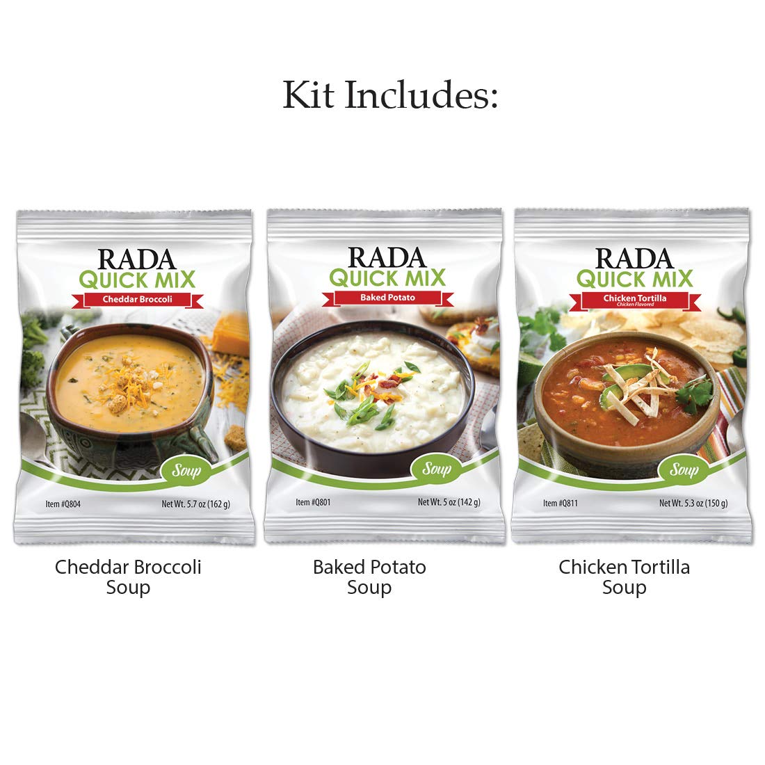 RADA Soup Quick Mix Set Includes Cheddar Broccoli Baked Potato  Chicken Tortilla Soups