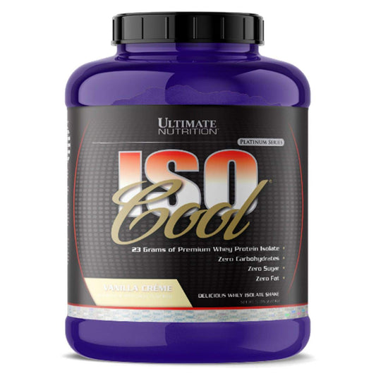Ultimate Nutrition ISO Cool Pure Whey Protein Isolate Powder - Keto Friendly - 0 Carb 0 Fat 0 Sugar - 23 Grams of Protein Per Serving, 5 Pounds, Peach Parfait