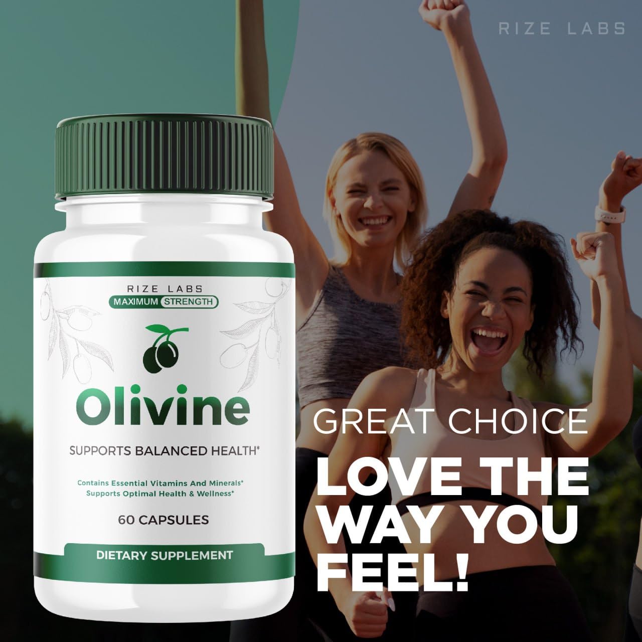 rize labs (Official Olivine Weight Loss Supplement, Superfood Capsules for Total Body Wellness and a Healthy Lifestyle, Pills for Leaner Physique, Oli Vine Reviews, Advanced (60 Capsules)