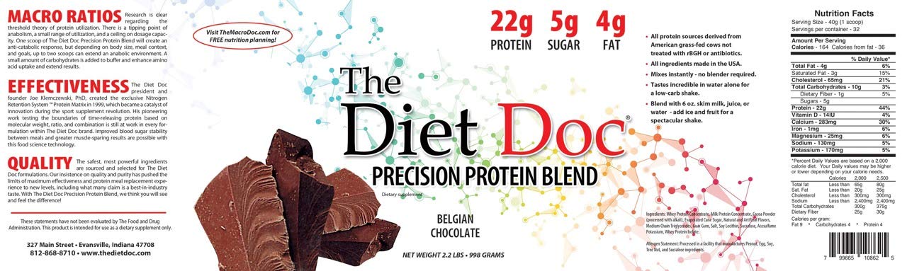 The Diet Doc Precision Protein Blend: 2.2lb (Belgian Chocolate)