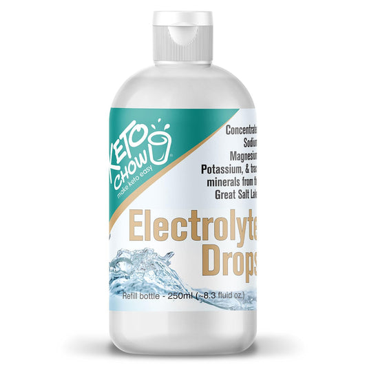 Keto Chow | Electrolyte Hydration Drops | Keto Diets & Intermittent Fasting | Immune Support | Gluten & Sugar Free | Paleo | Sodium, Magnesium, Potassium & Trace Minerals | Unflavored | 8.3 fl oz