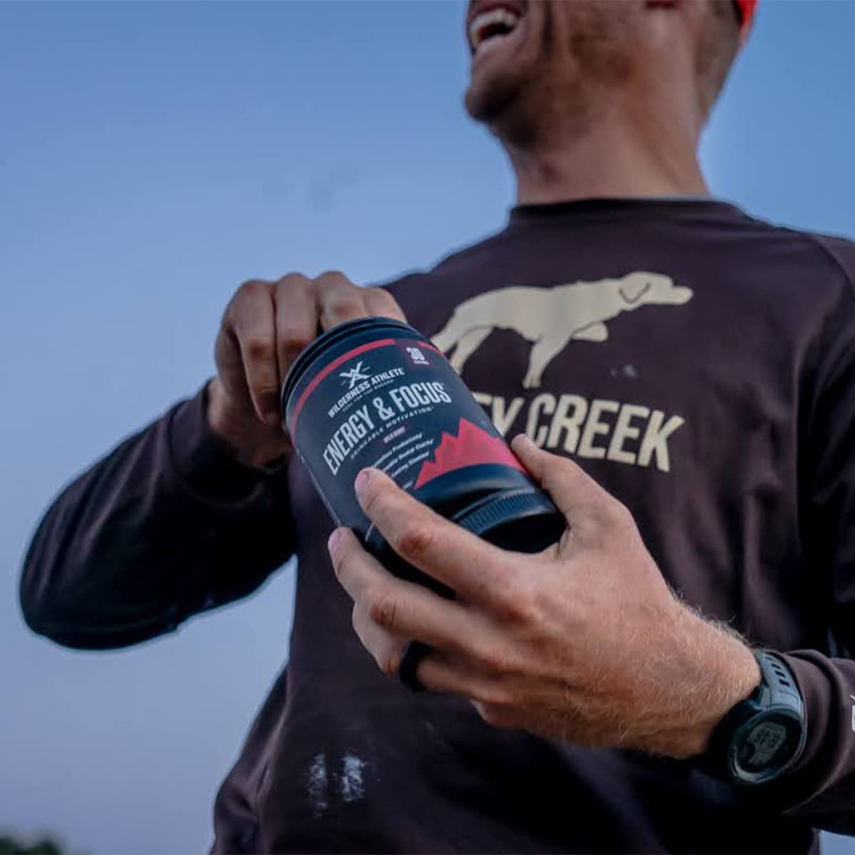 Wilderness Athlete - Energy & Focus | Energy Pre Workout for Women & Men - Energy Powder Drink Mix with Natural Caffeine - Low-Carb, Zero Sugar Workout Powder - 30 Serving Tub (Wild Berry)