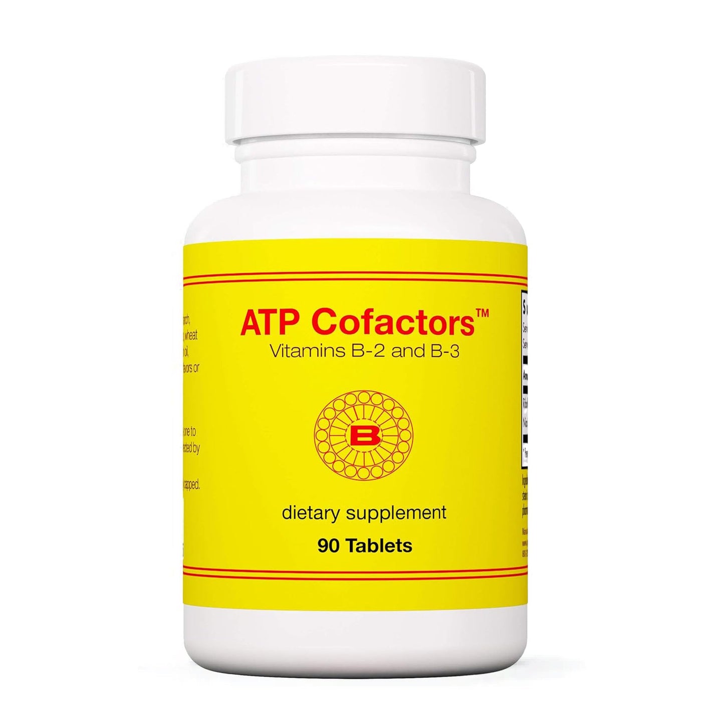 Optimox ATP Cofactors Supplement - Vitamin B Complex for Men & Women, Vitamin B2, Vitamin B3, 100mg Riboflavin, 500mg Niacin, High Potency Tablets - 90 Count