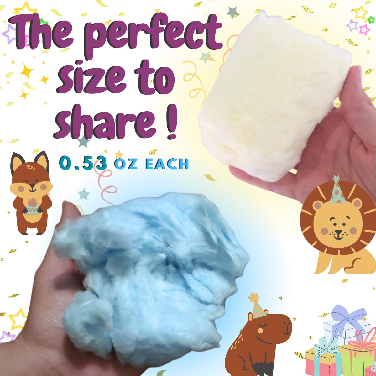 Lupy Lups Cotton Candy Party Pack 05 oz each  Individually Wrapped Pastel Candy for Stocking Treats Party Favors Buffet table and Piñata Assorted 10 Pack