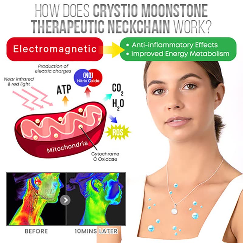 Crystio Moonstone Therapeutic Neckchain, Lymph Detox Slimming Neckchain (10mm)
