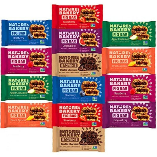 Pops Trading Company Since 1998 Natures Bakery Whole Wheat Fig Bars Variety Pack  Ultimate Healthy Stone Ground Whole Wheat Fig Bar 14 COUNT Variety Pack Sampler All Natural NON GMO Snack Food
