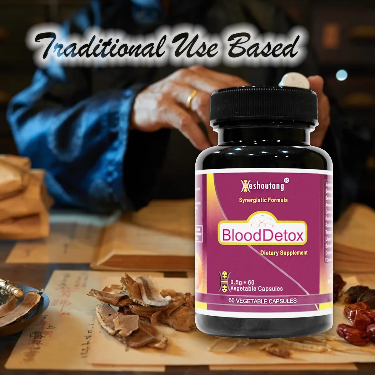Heshoutang BloodDetox|Market Proven Herbal Blood Cleanser|60 Veg Capsules