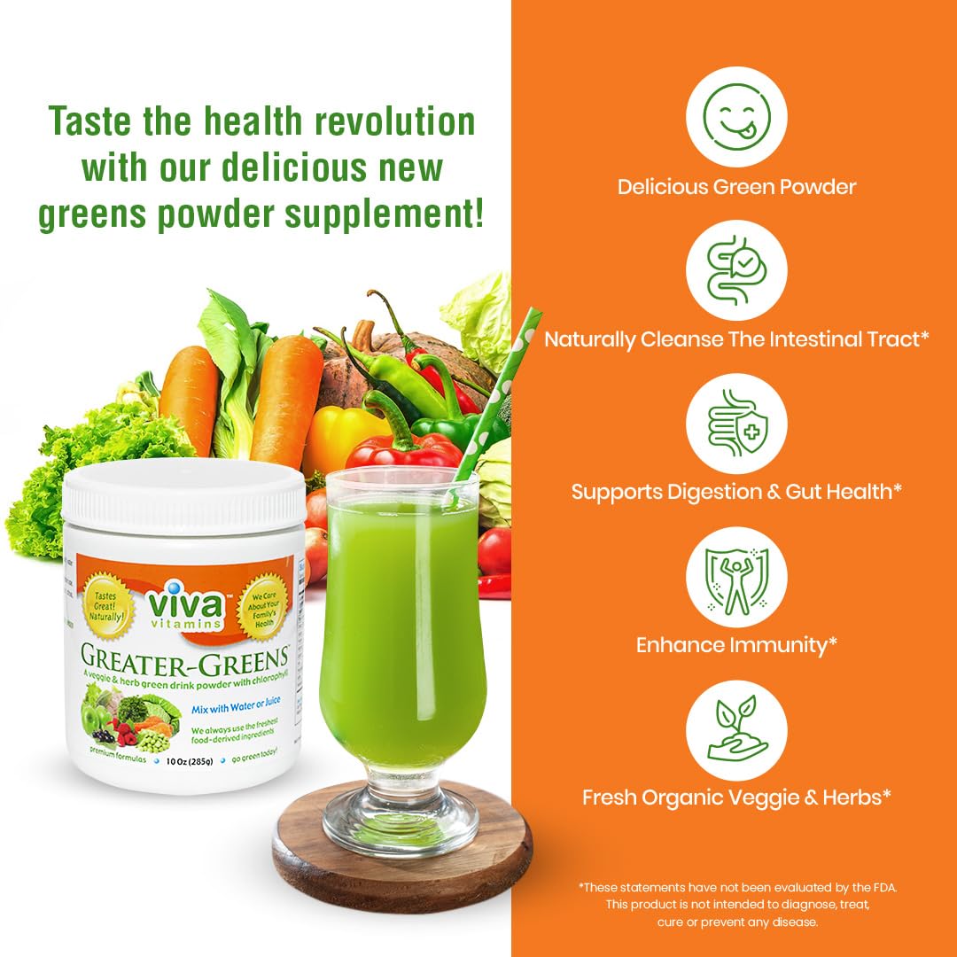 Greater Greens Detox Cleanse - Super Greens Powder for Bloating Relief for Women & Men, Mixed Greens Powder for Improved Digestive Health & Gut Health, Juice Cleanse, Green Juice, 10 Oz