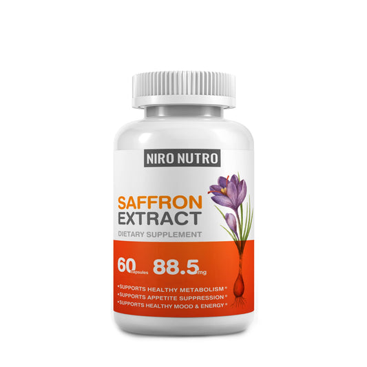 Niro Nutro Saffron Supplements, Organic Saffron Extract Capsules for Eyes & Heart Health, Appetite Suppressant for Weight Loss Women, Supports Immune System, Metabolism Booster, Non-GMO