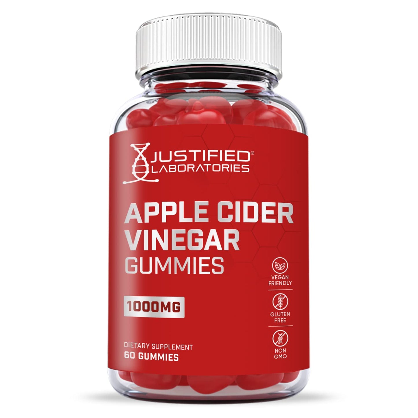 Justified Laboratories (10 Pack) Apple Cider Vinegar Gummies 1000MG ACV Made from The Mother with Pomegranate Juice Beet Root B12 600 Gummys