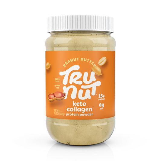 Tru-Nut Keto Collagen Protein Powder (Peanut Butter, 10.6 oz) - Peanut Butter Collagen Protein Powder - Great for Smoothies, Shakes, Keto Diet Meals and Snacks