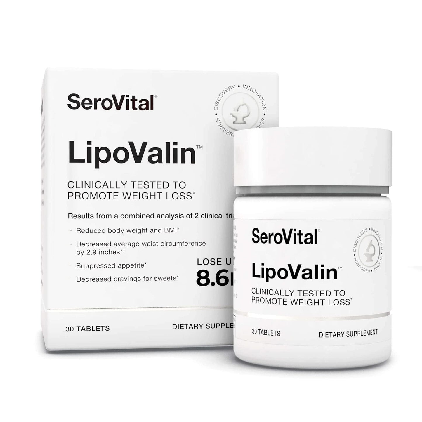 Serovital LipoValin Clinically Validated Weight Loss Pills for Women - Diet Pill, Appetite Suppressant, Stimulant-Free Weight Loss Supplement - 30 Tablets