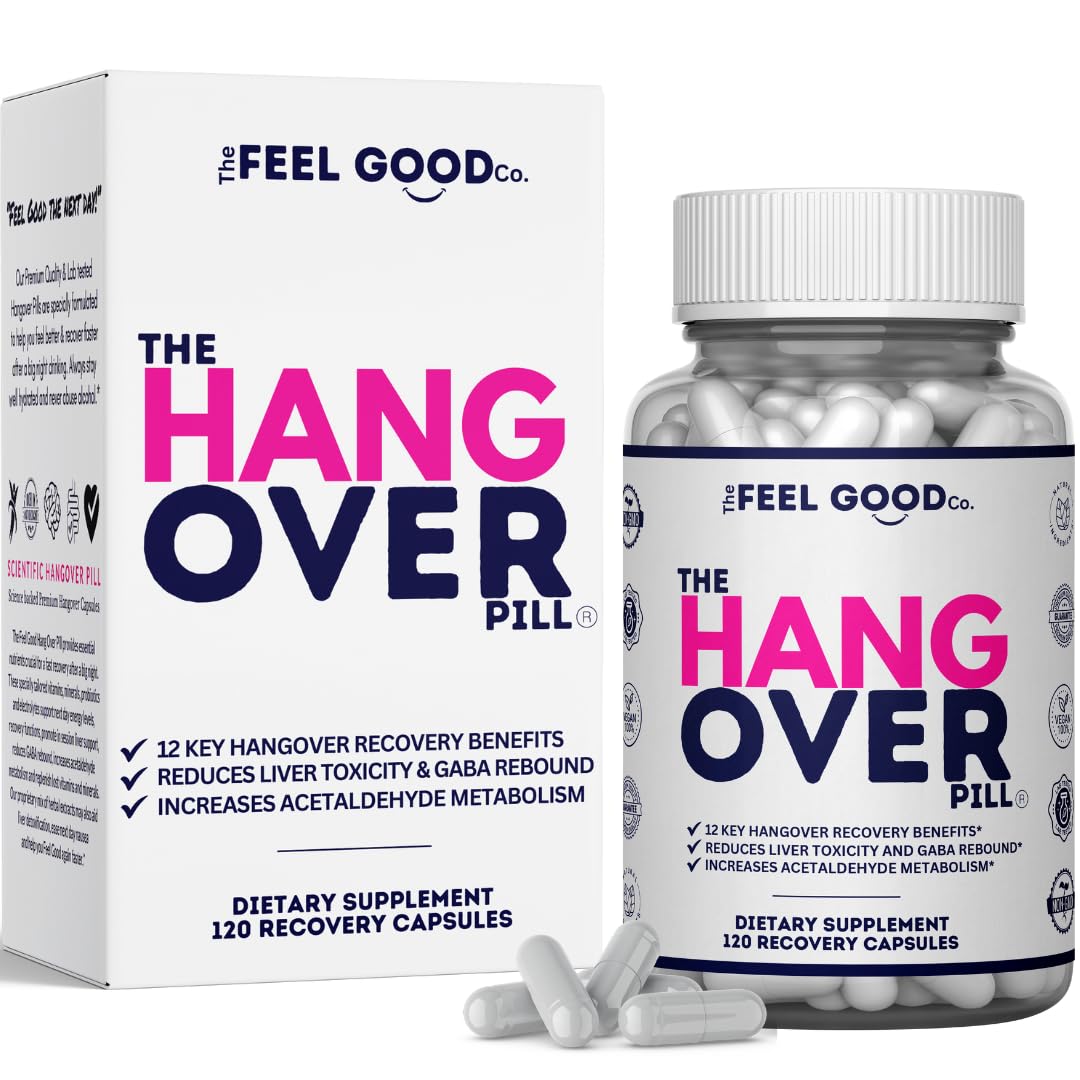 The Feel Good Co. for After Alcohol Hangover Wellness & Morning After Relief, Electrolytes, Minerals, Targeted Vitamins B6 B9 B12, Assists with Nausea & Energy, Men & Women, Lasts 20 Drinking Sessions