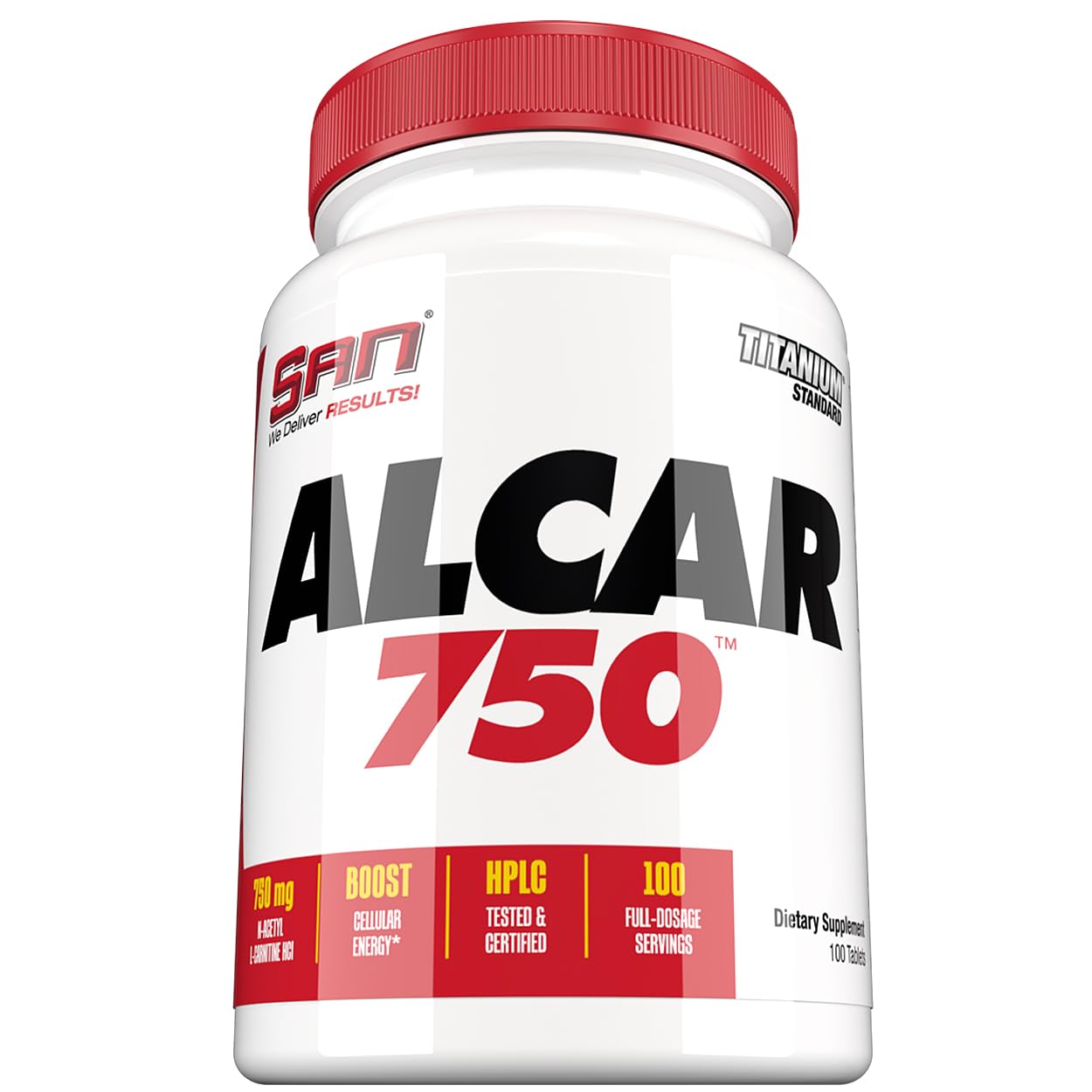 SAN Nutrition Alcar 750 - Pure Acetyl L-Carnitine for Energy, Focus, and Fat Metabolism 100 Servings