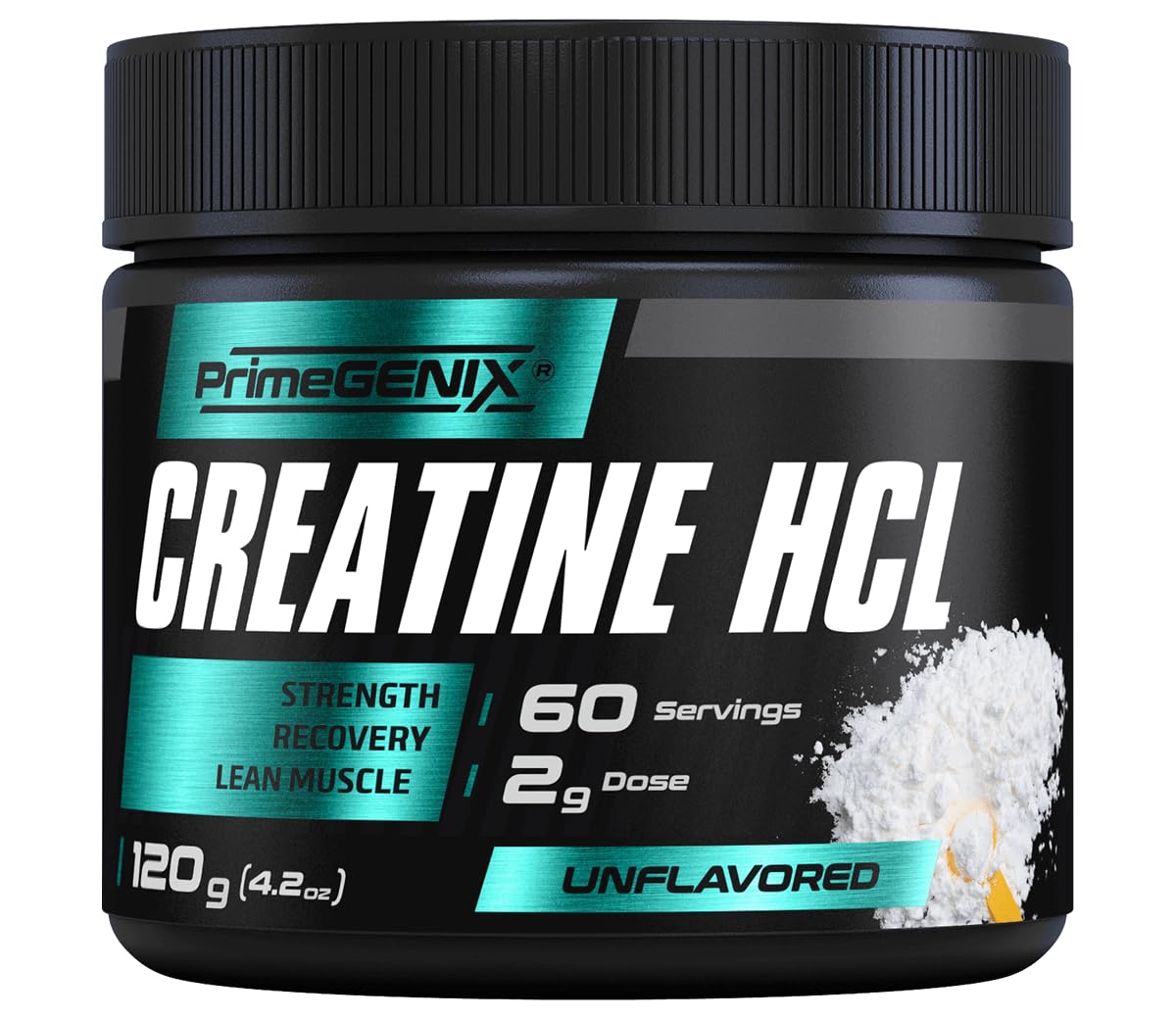 PrimeGENIX Creatine HCL Powder | Instant Creatine for Men in Their 40s, 50s and Beyond | Enhanced Solubility and Absorption for Peak Performance and Faster Recovery | Unflavored - 60 Servings
