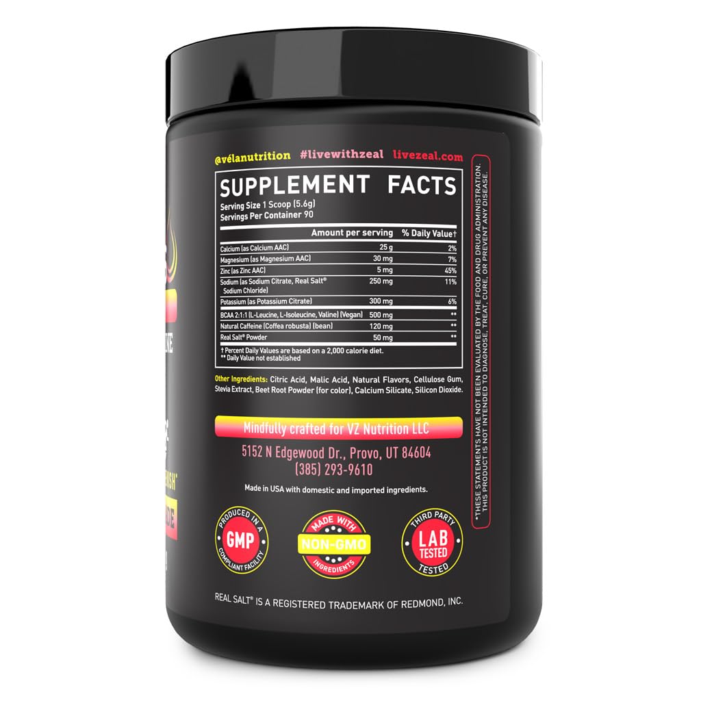 Pre-Workout Electrolyte + Energy Powder Drink Mix (90 Servings | Pink Lemonade) w/ 0 Sugar +BCAAs +B-Vitamins Electrolyte Supplement w Potassium Zinc & Magnesium for Hydration - Keto Electrolytes