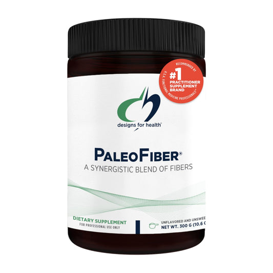 Designs for Health PaleoFiber - 12 Digestive Fiber Blend Powder Supplement with Psyllium Husk, Flax + Apple Pectin - Prebiotic Gut Support, Unflavored + Unsweetened - Vegan (60 Servings / 300g)