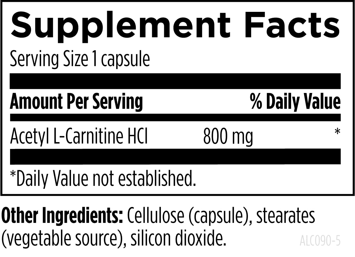 Designs for Health Acetyl L-Carnitine Capsules 800mg - Energizing Brain Support - Non-GMO, Vegetarian Acetyl L-Carnitine HCl Supplement (90 Capsules)