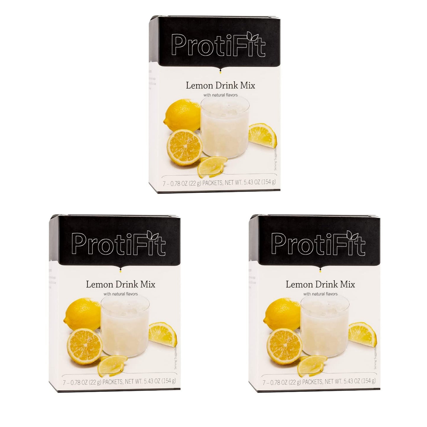 PROTIFIT - High Protein Lemon Fruit Drink 3 Pack, 15g Protein, Low Calorie, Sugar Free, Ideal Protein Compatible, 7 Servings Per Box, (3 Pack)