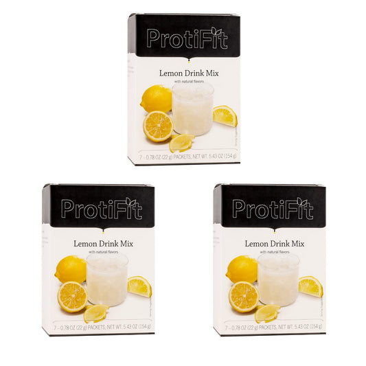 PROTIFIT - High Protein Lemon Fruit Drink 3 Pack, 15g Protein, Low Calorie, Sugar Free, Ideal Protein Compatible, 7 Servings Per Box, (3 Pack)