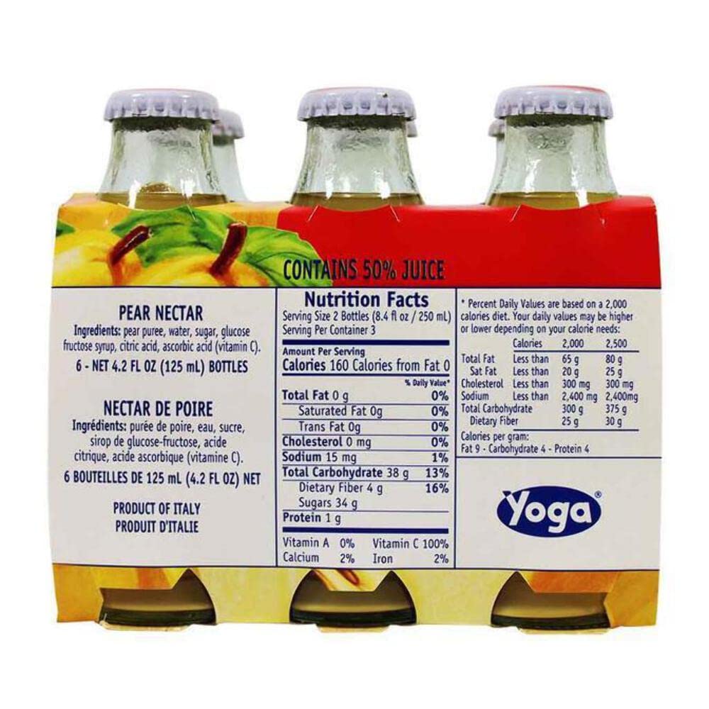 Yoga Juice Pear Nectar  42 oz Bottles 6 Pack