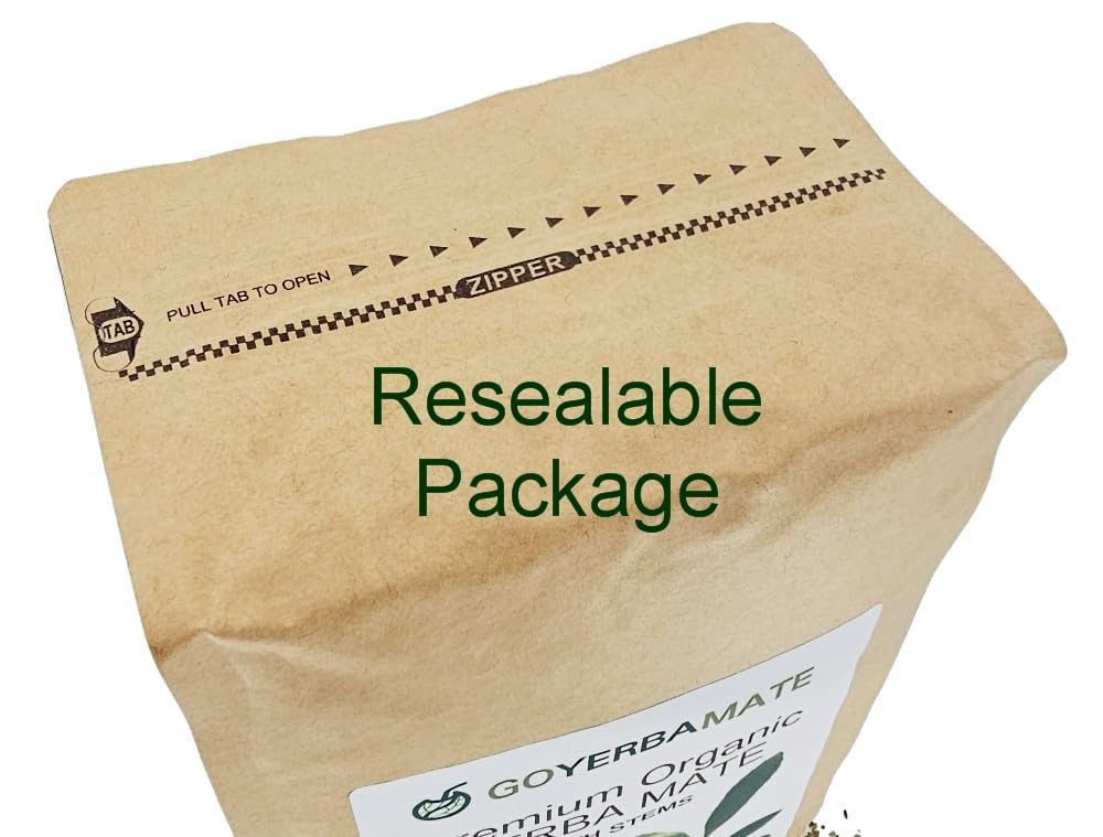 GOYERBAMATE Premium Organic Yerba Mate Pure Leaf Smoke Free Aged 22 Lbs 1 Kg