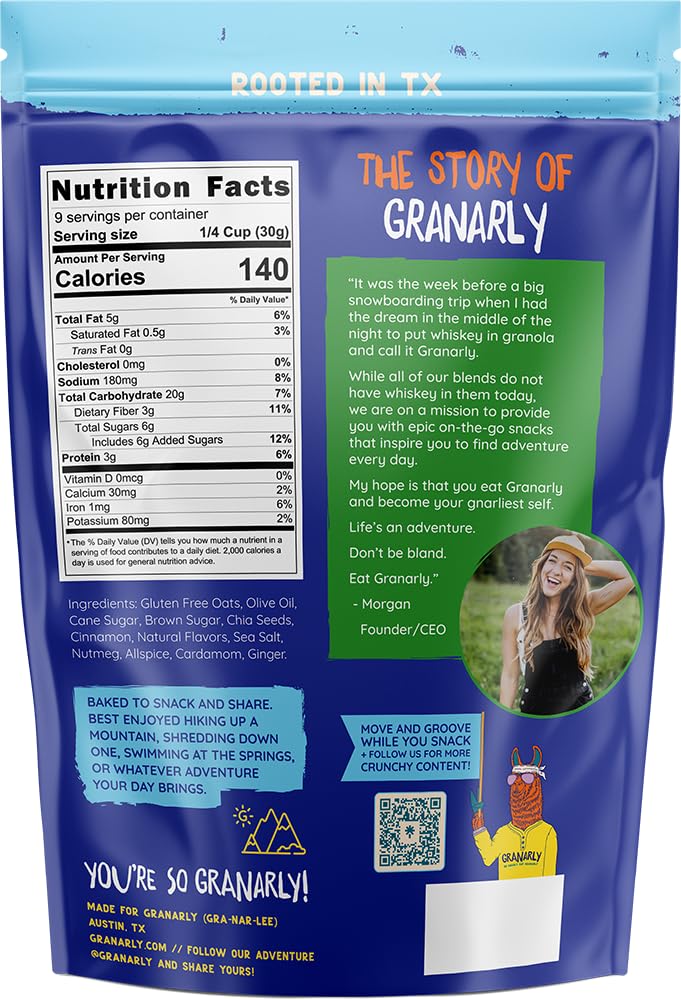 Granarly Skinny Jeans Granola 3 Pack  Vegan  Gluten Free Granola for Yogurt  Healthy Vegan Granola Cereal for on The Go Snacks  10ozbag 3 Count