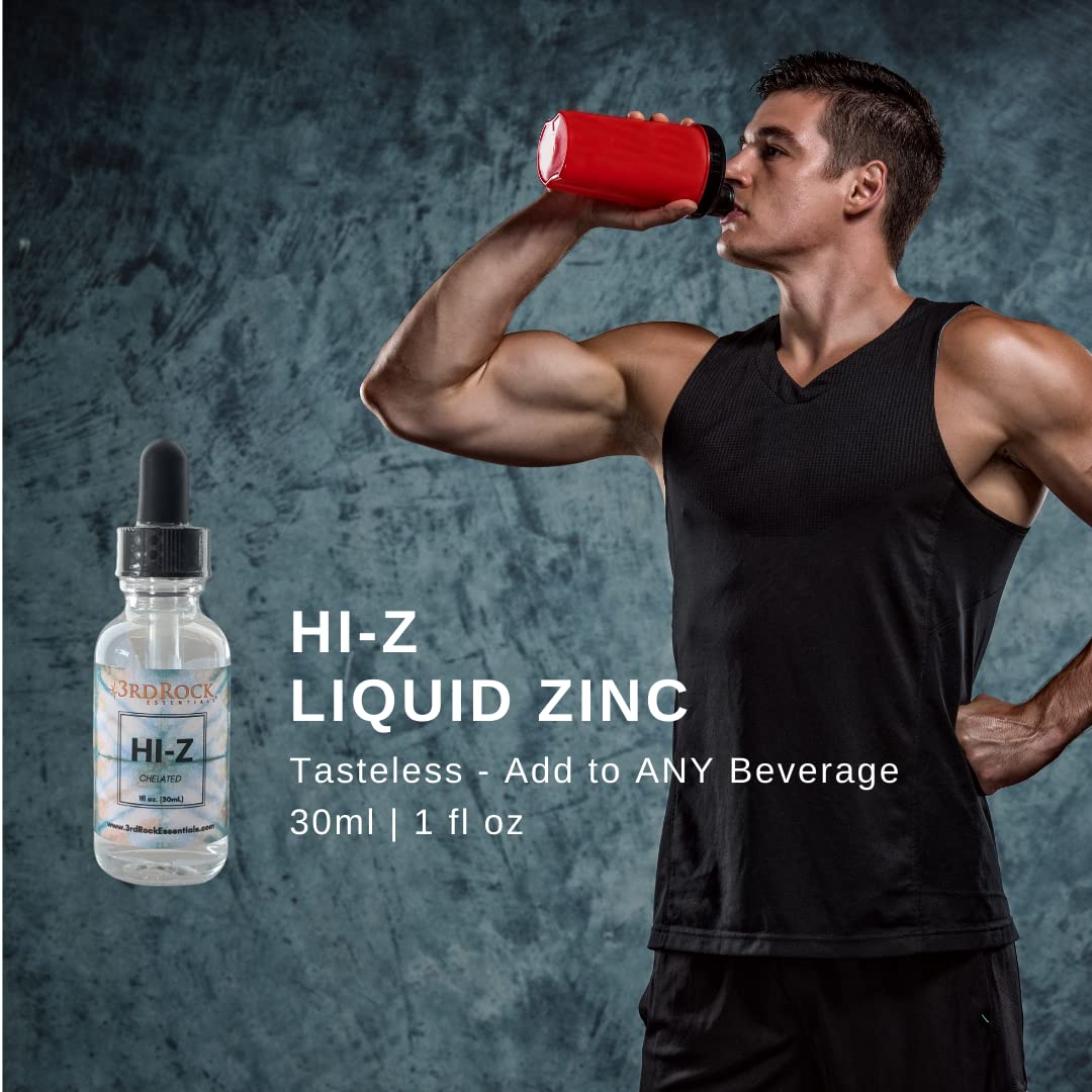 3rd Rock Essentials | HI-Z Zinc Immune Support Supplement | All Natural Liquid Zinc Supplement Dietary Supplement | All Natural Personal Care (1 fl oz | 120 Servings)