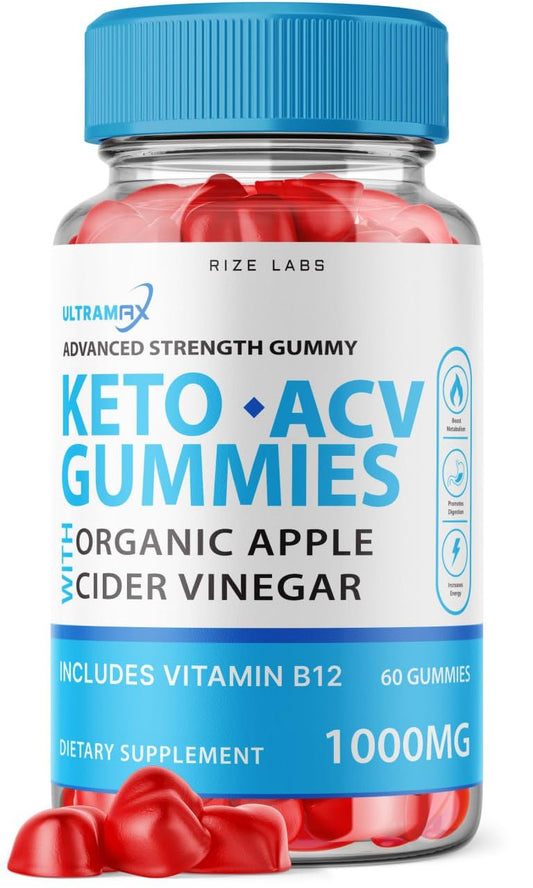 rize labs - Ultra Max Keto ACV Gummies for Advanced Weight Loss with Apple Cider Vinegar, Supplement Helps in Reducing Belly Fat, for Extra Strength (60 Gummies)
