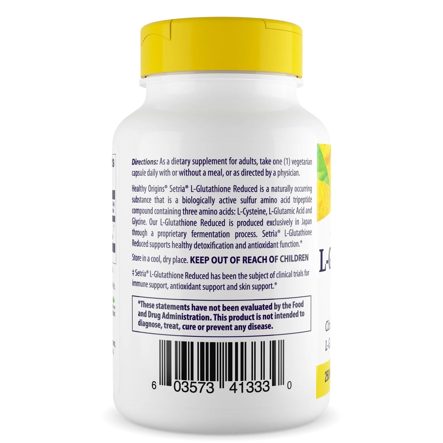 Healthy Origins L-Glutathione 250 mg (Setria, Non-GMO, Gluten Free, Antioxidant, Immune Support, Skin Support), 150 Veggie Caps