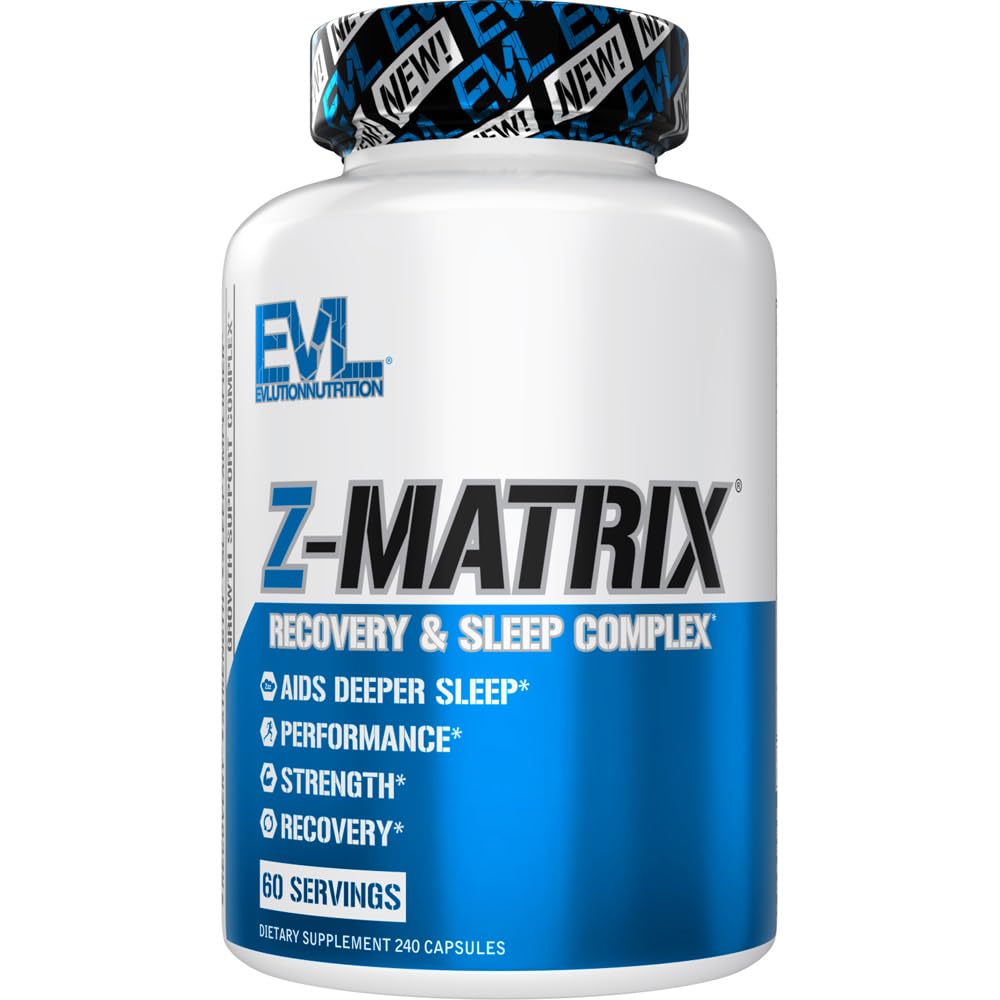Evlution EVL Post Workout Recovery Bodybuilding Supplement - Magnesium and Zinc - ZMatrix Zinc Magnesium Aspartate Muscle Recovery Supplement for Sleep Support and Muscle Health