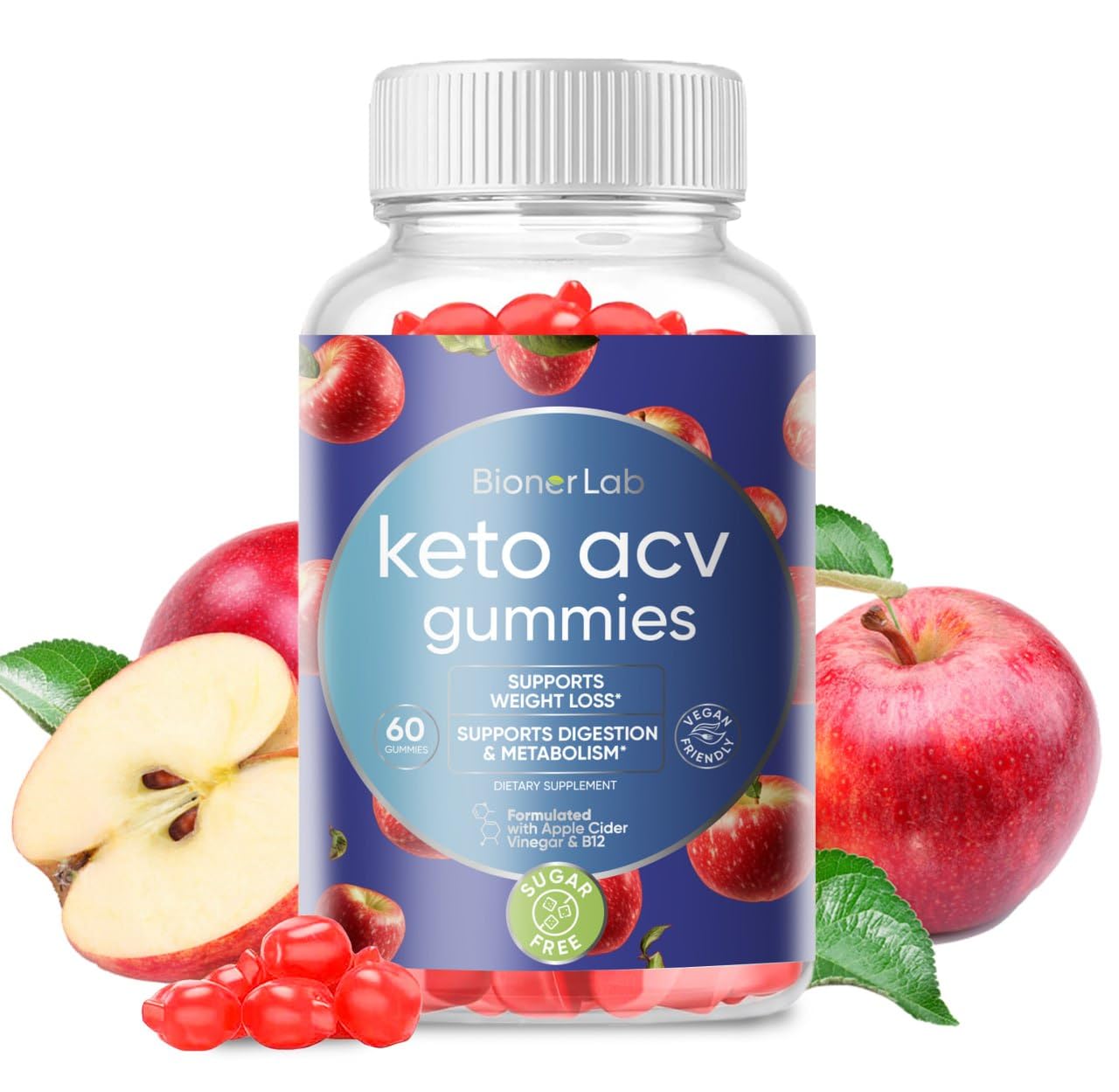Keto ACV Advanced Weight Loss Gummies - Apple Cider Vinegar Gummy for Belly Fat Burn - Support Metabolism & Digestion Boost - Sugar Free ACV-Keto with B12 B6 to Lose Weight & Ketogenic Diet Management