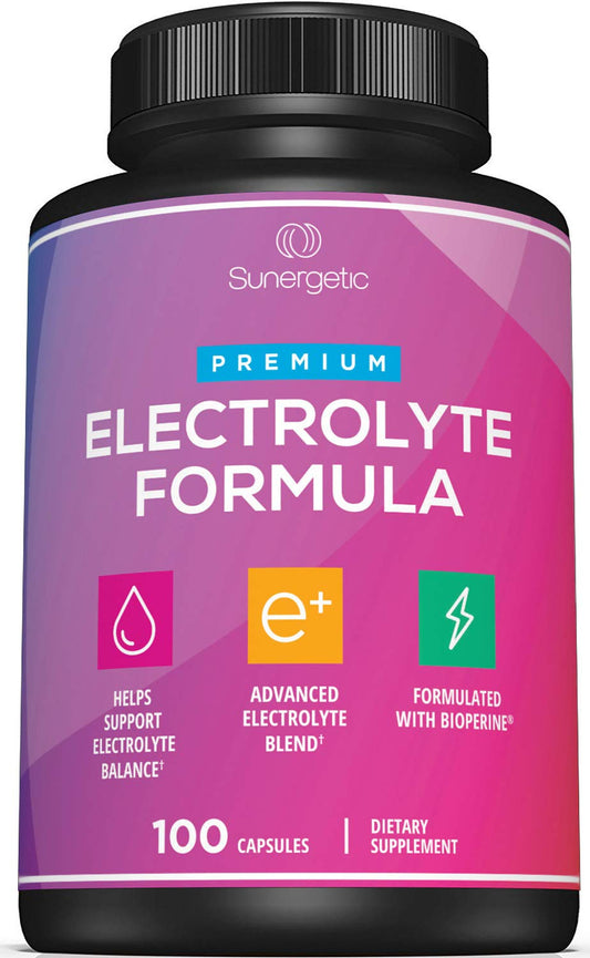 Premium Electrolyte Capsules - Support for Keto, Low Carb, Rehydration & Recovery - Electrolyte Replacement Tablets - Includes Electrolyte Salts, Magnesium, Sodium, Potassium - 100 Capsules