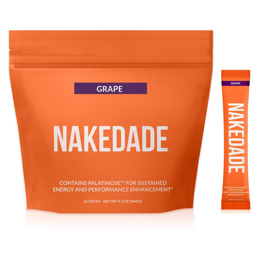 Nakedade Grape - Performance Enhancing Sports Drink Powder - Electrolyte Powder - No GMOs or Artificial Sweeteners, Gluten-Free, Soy-Free, Dairy-Free - 16 Sticks